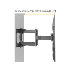 Držiak Brateck výsuvný LPA69-466 pre TV 37"-80" 60kg polohovateľný nástenný Heavy Duty