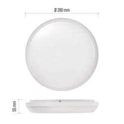 LED prisadené svietidlo DORI, kruh. biele 18W neutr.b., IP54