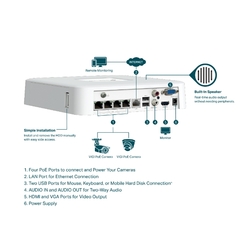 Záznamové zařízení TP-Link VIGI NVR1104H-4P 4 kanálov, 4x Lan s PoE, 2x USB