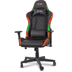 Herné kreslo Yenkee YGC 300RGB Stardust, čierne, podsvietené, polohovateľné
