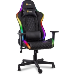 Herné kreslo Yenkee YGC 300RGB Stardust, čierne, podsvietené, polohovateľné