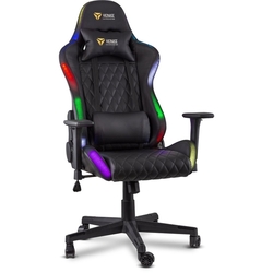 Herné kreslo Yenkee YGC 300RGB Stardust, čierne, podsvietené, polohovateľné