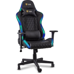 Herné kreslo Yenkee YGC 300RGB Stardust, čierne, podsvietené, polohovateľné