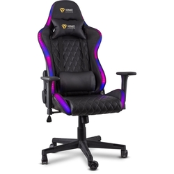 Herné kreslo Yenkee YGC 300RGB Stardust, čierne, podsvietené, polohovateľné