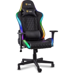 Herné kreslo Yenkee YGC 300RGB Stardust, čierne, podsvietené, polohovateľné