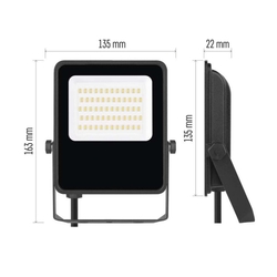 LED reflektor VISIO čierny, 30W neutrálna biela