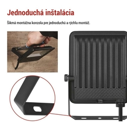 LED reflektor VISIO čierny, 30W neutrálna biela