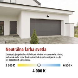 LED reflektor VISIO čierny, 30W neutrálna biela