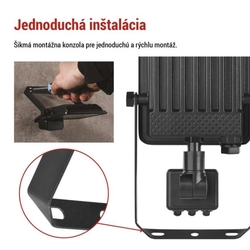 LED reflektor VISIO s pohybovým čidlom, 10W, neutrálna biela, čierný