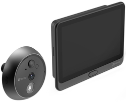 Chytré dverové kukátko Ezviz HP4 s kamerou, WiFi, 2K, 4,3" monitor, napájanie zo siete a batérie, čierne