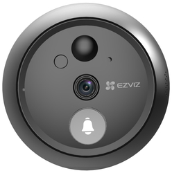Chytré dverové kukátko Ezviz HP4 s kamerou, WiFi, 2K, 4,3" monitor, napájanie zo siete a batérie, čierne