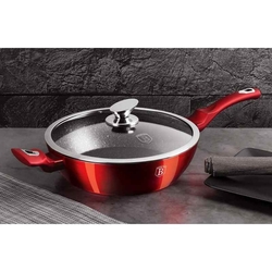 Panvica Berlingerhaus hlboká s mramorovým povrchom a pokrievkou 32 cm Burgundy Metallic Line Burgundy Metallic Line