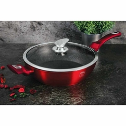 Panvica Berlingerhaus hlboká s mramorovým povrchom a pokrievkou 32 cm Burgundy Metallic Line Burgundy Metallic Line