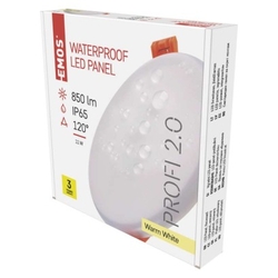 LED panel 125mm, kruhový vstavaný biely, 11 W teplá b., IP65