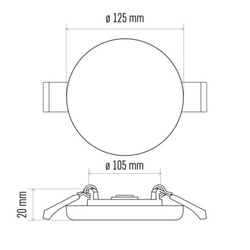 LED panel 125mm, kruhový vstavaný biely, 11 W teplá b., IP65