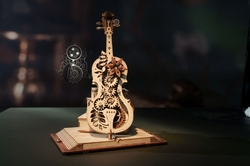 Hračka Robotime drevené mechanické puzzle Kúzelné violoncello (elektrický pohon)
