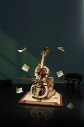 Hračka Robotime drevené mechanické puzzle Kúzelné violoncello (elektrický pohon)