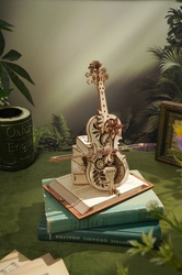 Hračka Robotime drevené mechanické puzzle Kúzelné violoncello (elektrický pohon)
