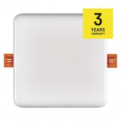 LED panel 125×125, štvorcový vstavaný biely, 11 W tep. b., IP65