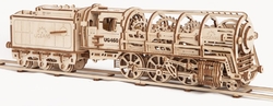 UGEARS 3D puzzle Parní lokomotiva s vagónem 443 dílků