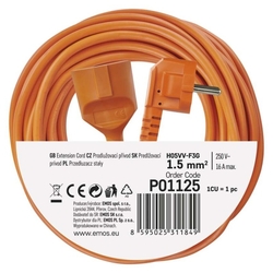 Predlžovací kábel 25 m / 1 zásuvka / oranžový / PVC / 230 V / 1,5 mm2