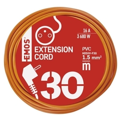 Predlžovací kábel 30 m / 1 zásuvka / oranžový / PVC / 230 V / 1,5 mm2