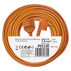 Predlžovací kábel 30 m / 1 zásuvka / oranžový / PVC / 230 V / 1,5 mm2