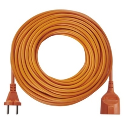 Dvojžilový pohyblivý prívod 30 m / 1 zásuvka / oranžový / PVC / 230 V / 1 mm2