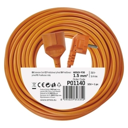 Predlžovací kábel 40 m / 1 zásuvka / oranžový / PVC / 230 V / 1,5 mm2