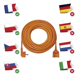 Predlžovací kábel 40 m / 1 zásuvka / oranžový / PVC / 230 V / 1,5 mm2