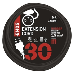Vonkajší predlžovací kábel 30 m / 1 zásuvka / čierny / guma-neoprén / 230 V / 1,5 mm2