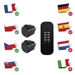 Diaľkovo ovládané zásuvky IP44, čierne