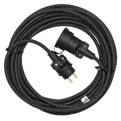 Vonkajší predlžovací kábel 10 m / 1 zásuvka / čierny / guma / 230 V / 1,5 mm2