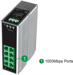 Switch Conexpro GNT-IG1008GL-AC priemyselný, na DIN lištu, 8x GLAN