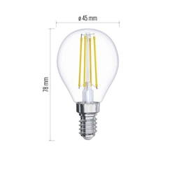 LED žiarovka Filament Mini Globe 6W E14 teplá biela