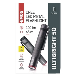 CREE LED kovové svietidlo Ultibright 50, 100lm, 1xAAA
