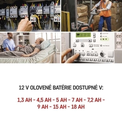 Bezúdržbový olovený trakčný aku. 12 V/15 Ah, faston 6,3 mm