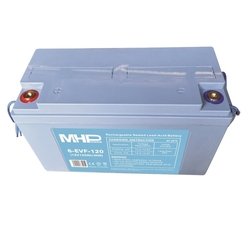 Batéria MHPower 6-EVF-120 Trakčná gélová, 12V/120Ah, Terminál T2 - M8, Deep Cycle