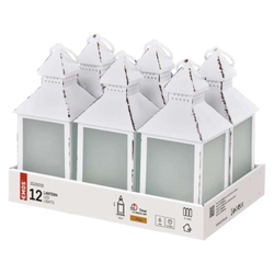 LED dekorácia – 6x lampáš mliečna biela, 6x 3x AAA, vnútorný, vintage, 6ks, display box