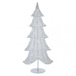 LED vianočný 3D stromček, 90 cm, vnútorný, studená biela, časovač