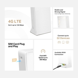 Modem TP-Link Mercusys MB112-4G LTE s WiFi routerom, 1x LAN, 1x WAN, 1x slot SIM, 300Mbps 2,4