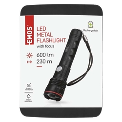 LED nabíjacie kovové svietidlo, 600 lm