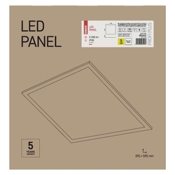 LED panel 60×60, štvorcový vstavaný biely, 40W neutrálna b., Emergency