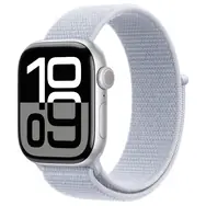 Apple Watch Series 10 GPS 42mm Strieborné hliníkové telo - Oblačne modrý prevliekací remienok / 130-200 mm