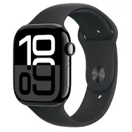 Apple Watch Series 10 GPS 46mm Klavírno čierne hliníkové telo - Čierny športový remienok (S/M) / 140-190 mm