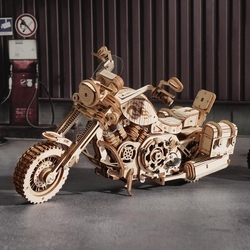 Hračka Robotime 3D drevené mechanické puzzle Motorka (cruiser)