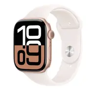 Apple Watch Series 10 GPS+Cellular 42mm Ružovo zlaté hliníkové telo - Svetlo rumenný športový remienok (S/M) / 130-180 mm