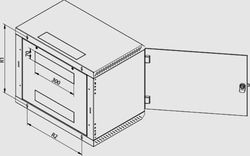 Rack Triton 19" jednodielny 6U/400mm plechové dvere, sivý