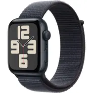 Apple Watch SE (2024) GPS 40mm Temne atramentové hliníkové telo - Atramentovo fialový prevliekací remienok