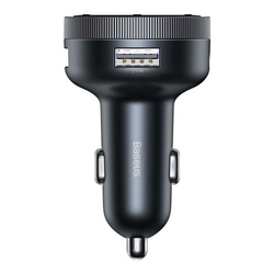 Baseus Car Charger Bluetooth FM Transmitter Enjoy Car with LED display Wireless U+U+3,5mm audio+TF MP3 Charger BT 5.0, 3.4A Black (CCLH-01)